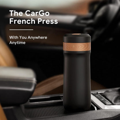 Portable French Press Travel Coffee Maker 14Oz/400G Mini French Press Mug Insulated Filter Coffee Cup Double-Layer Insulated Four-Layer Filter Mesh